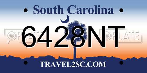 6428NT South Carolina License Plate
