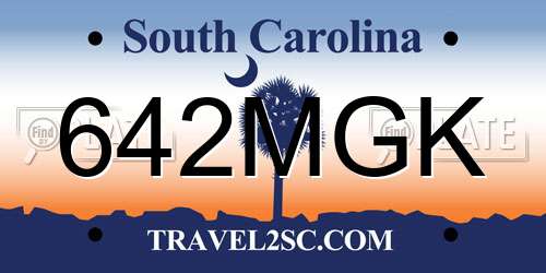 642MGK South Carolina License Plate