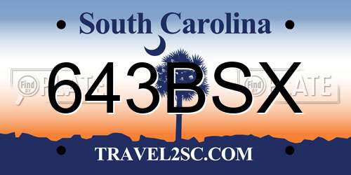 643BSX South Carolina License Plate