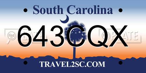 643CQX South Carolina License Plate