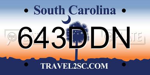 643DDN South Carolina License Plate
