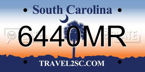 6440MR South Carolina License Plate