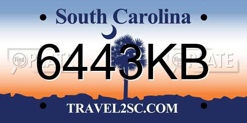 6443KB South Carolina License Plate