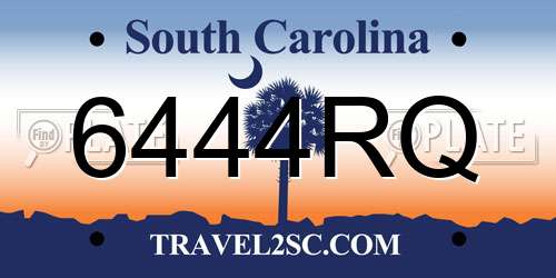 6444RQ South Carolina License Plate