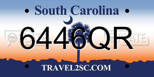 6446QR South Carolina License Plate