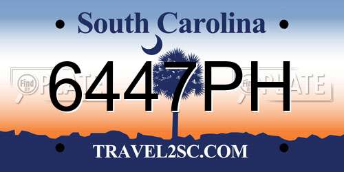 6447PH South Carolina License Plate