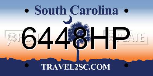 6448HP South Carolina License Plate