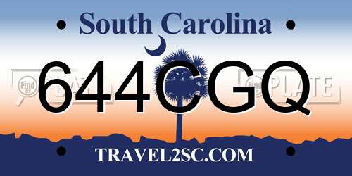 644CGQ South Carolina License Plate