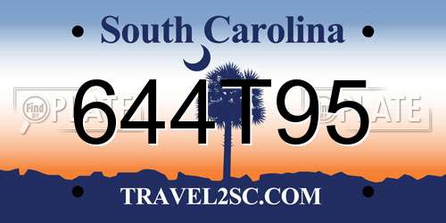 644T95 South Carolina License Plate