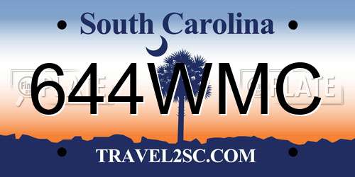 644WMC South Carolina License Plate