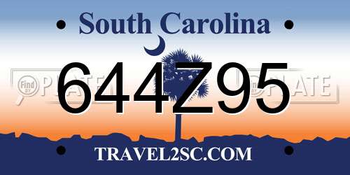 644Z95 South Carolina License Plate
