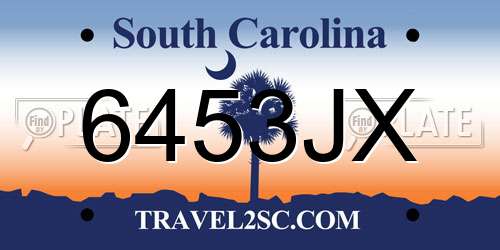 6453JX South Carolina License Plate