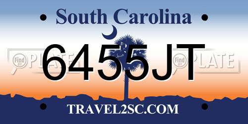 6455JT South Carolina License Plate