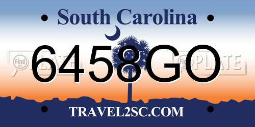 6458GO South Carolina License Plate