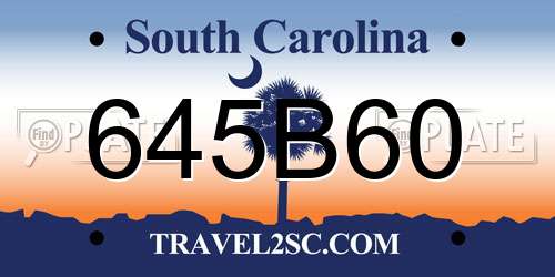 645B60 South Carolina License Plate