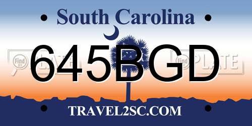 645BGD South Carolina License Plate