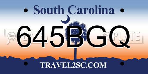 645BGQ South Carolina License Plate
