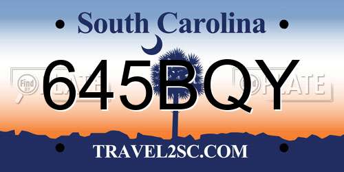645BQY South Carolina License Plate