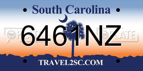 6461NZ South Carolina License Plate