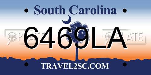 6469LA South Carolina License Plate