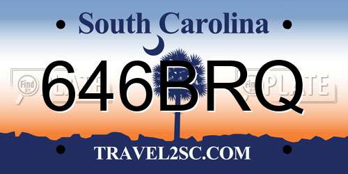 646BRQ South Carolina License Plate