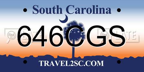 646CGS South Carolina License Plate