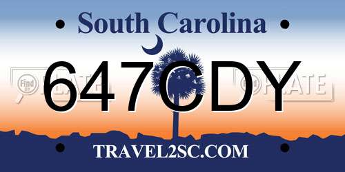 647CDY South Carolina License Plate