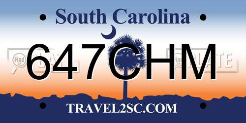 647CHM South Carolina License Plate