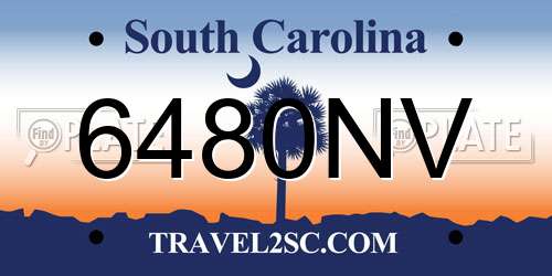 6480NV South Carolina License Plate