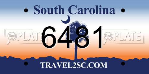 6481 South Carolina License Plate