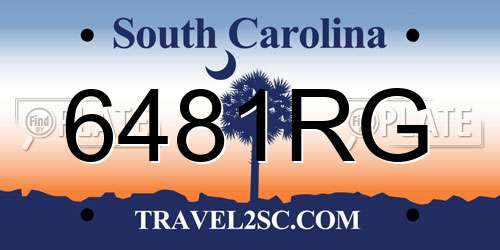 6481RG South Carolina License Plate