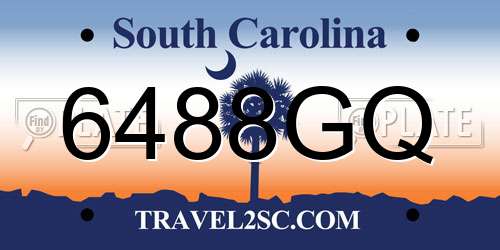 6488GQ South Carolina License Plate
