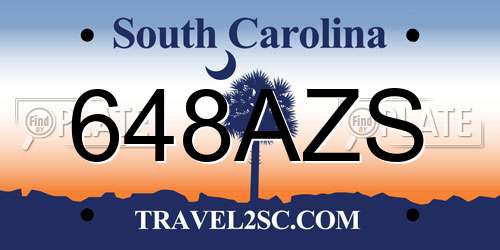 648AZS South Carolina License Plate