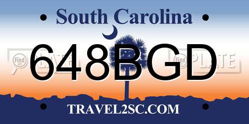 648BGD South Carolina License Plate