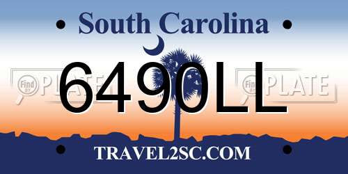 6490LL South Carolina License Plate