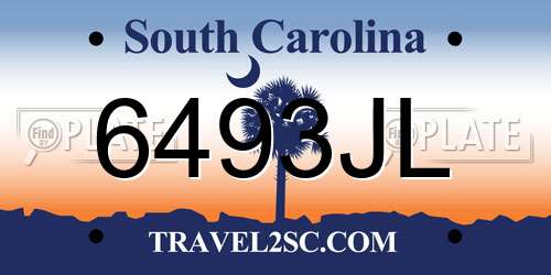 6493JL South Carolina License Plate