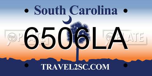 6506LA South Carolina License Plate