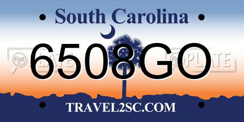 6508GO South Carolina License Plate