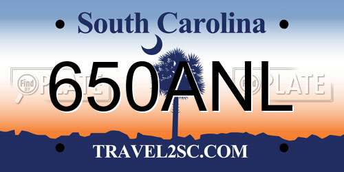 650ANL South Carolina License Plate