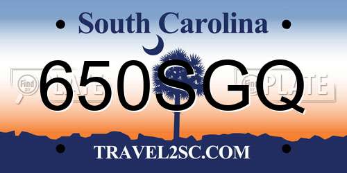 650SGQ South Carolina License Plate