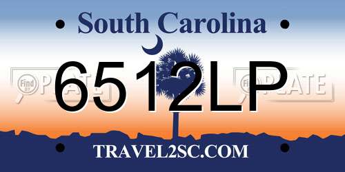 6512LP South Carolina License Plate