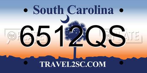 6512QS South Carolina License Plate