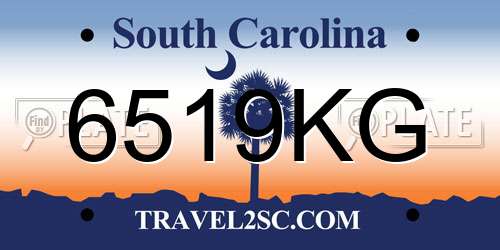 6519KG South Carolina License Plate
