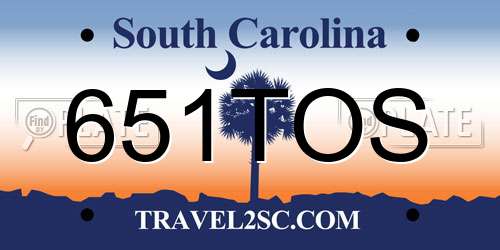 651TOS South Carolina License Plate