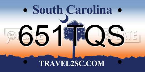 651TQS South Carolina License Plate