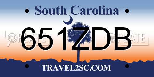 651ZDB South Carolina License Plate