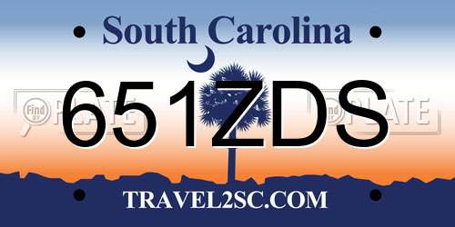 651ZDS South Carolina License Plate