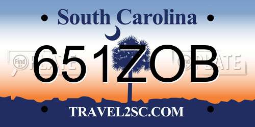 651ZOB South Carolina License Plate