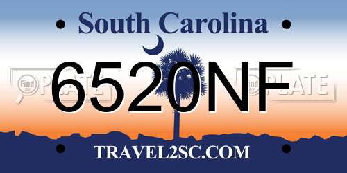 6520NF South Carolina License Plate