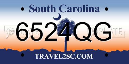 6524QG South Carolina License Plate